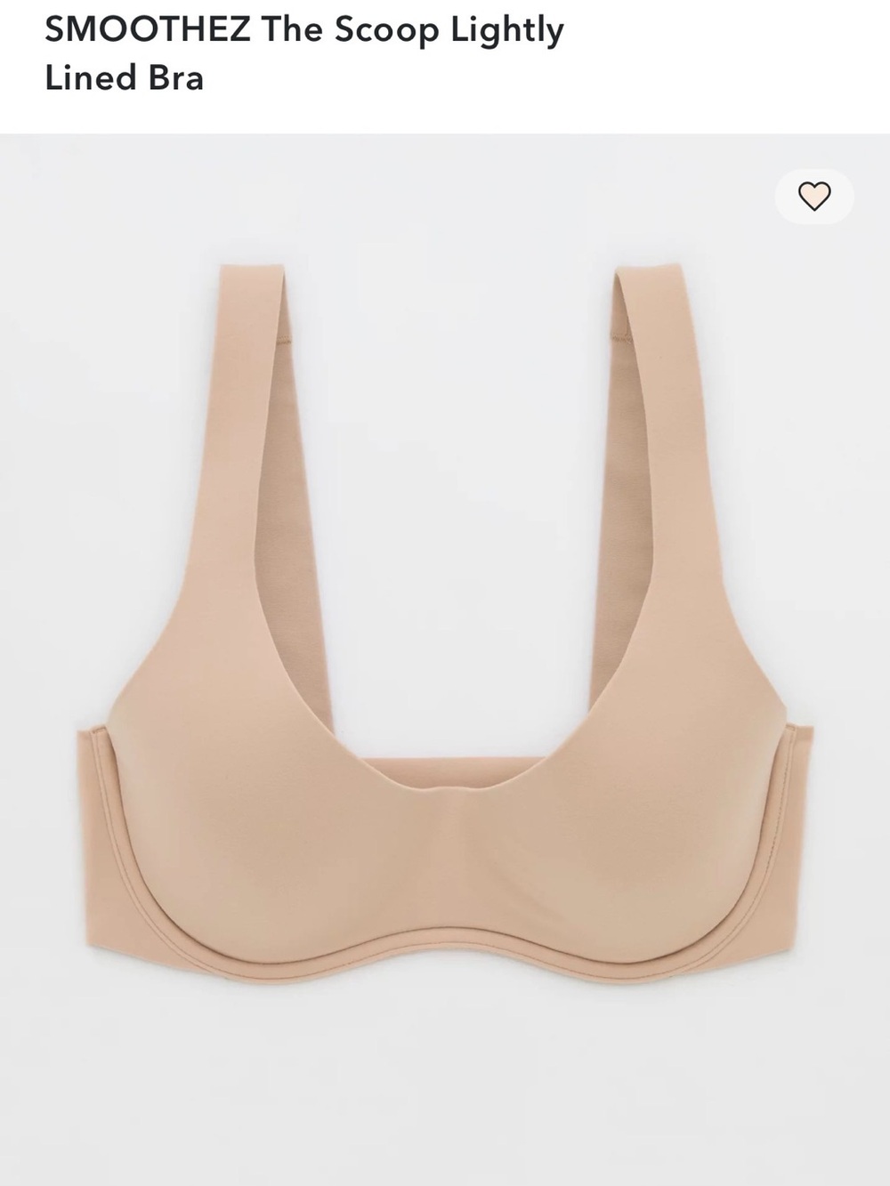 aerie SmoothEZ Scoop Lightly Lined Bra - Nude